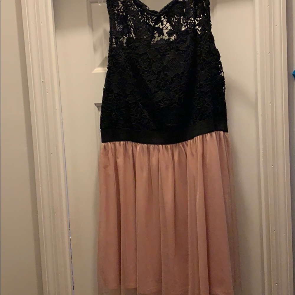 black and pink dress